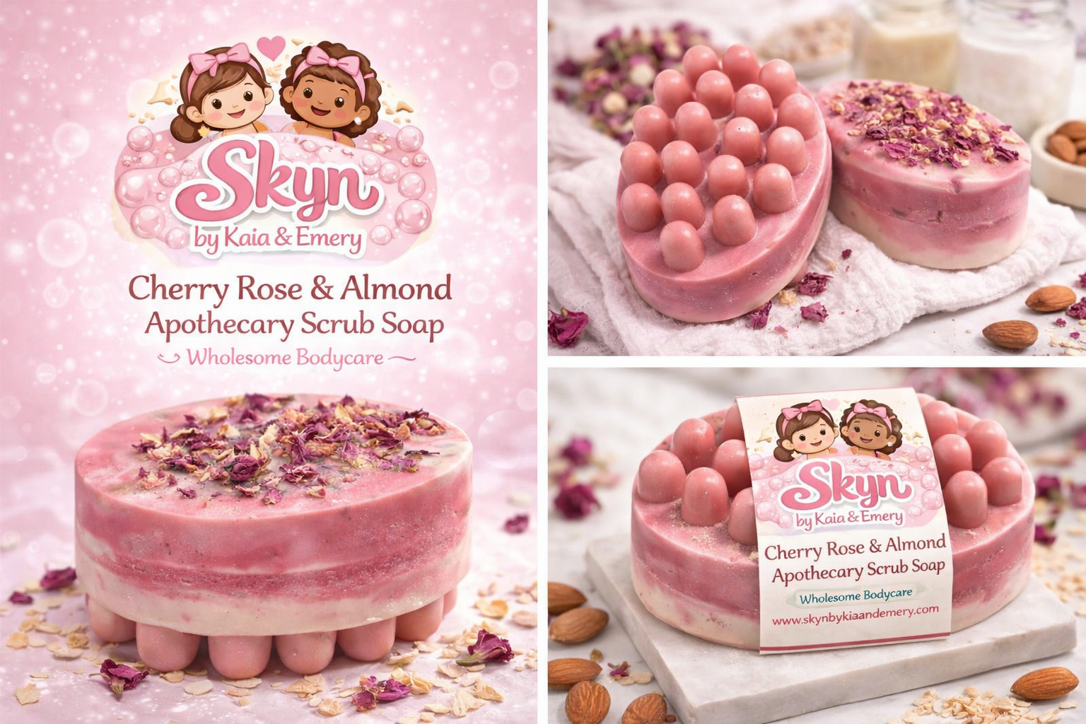 Cherry Rose & Almond Apothecary Scrub Soap